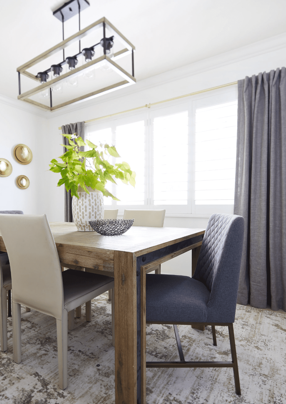 cortinas cinza para sala de jantar