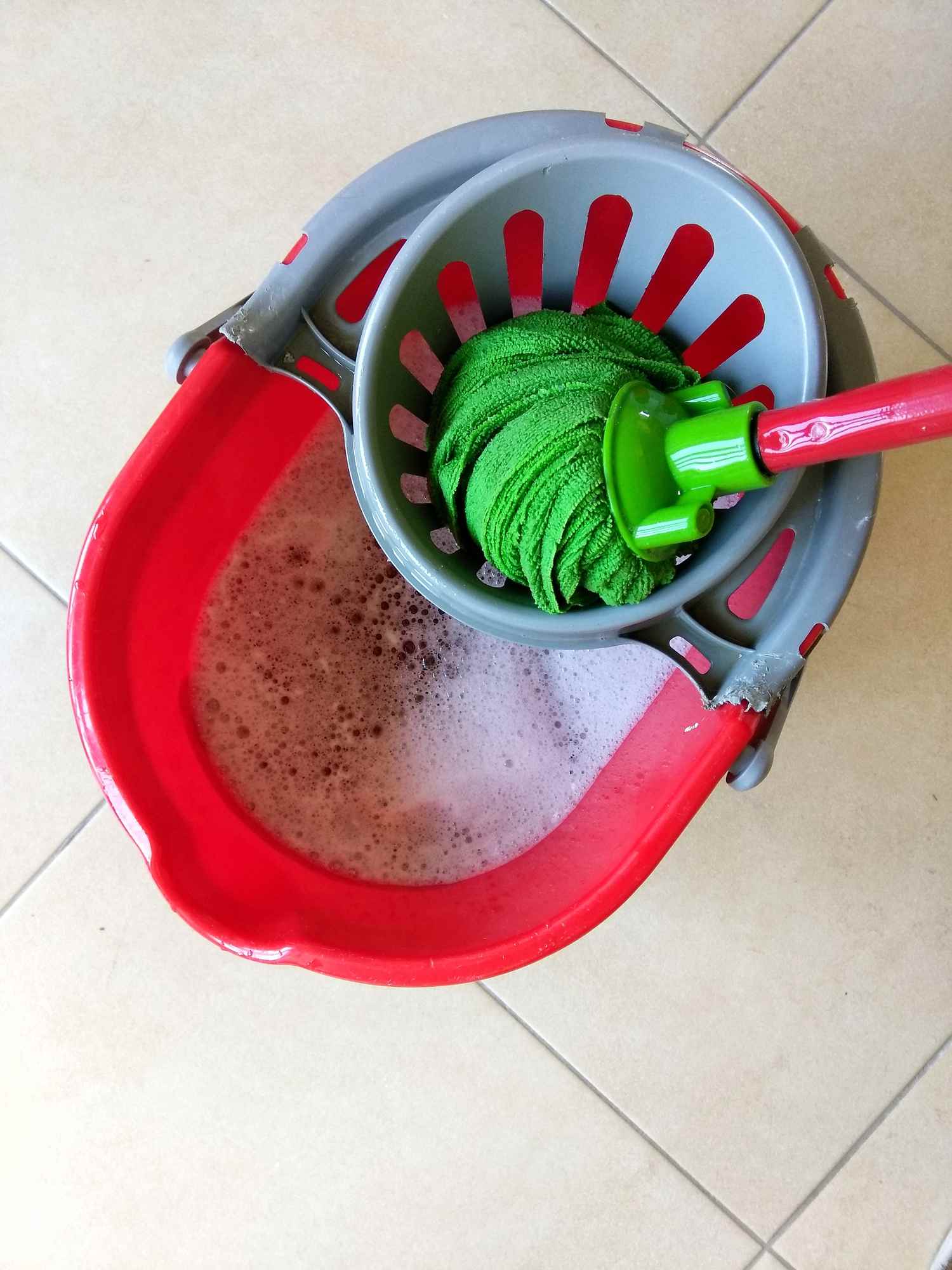 A mop in a bucket