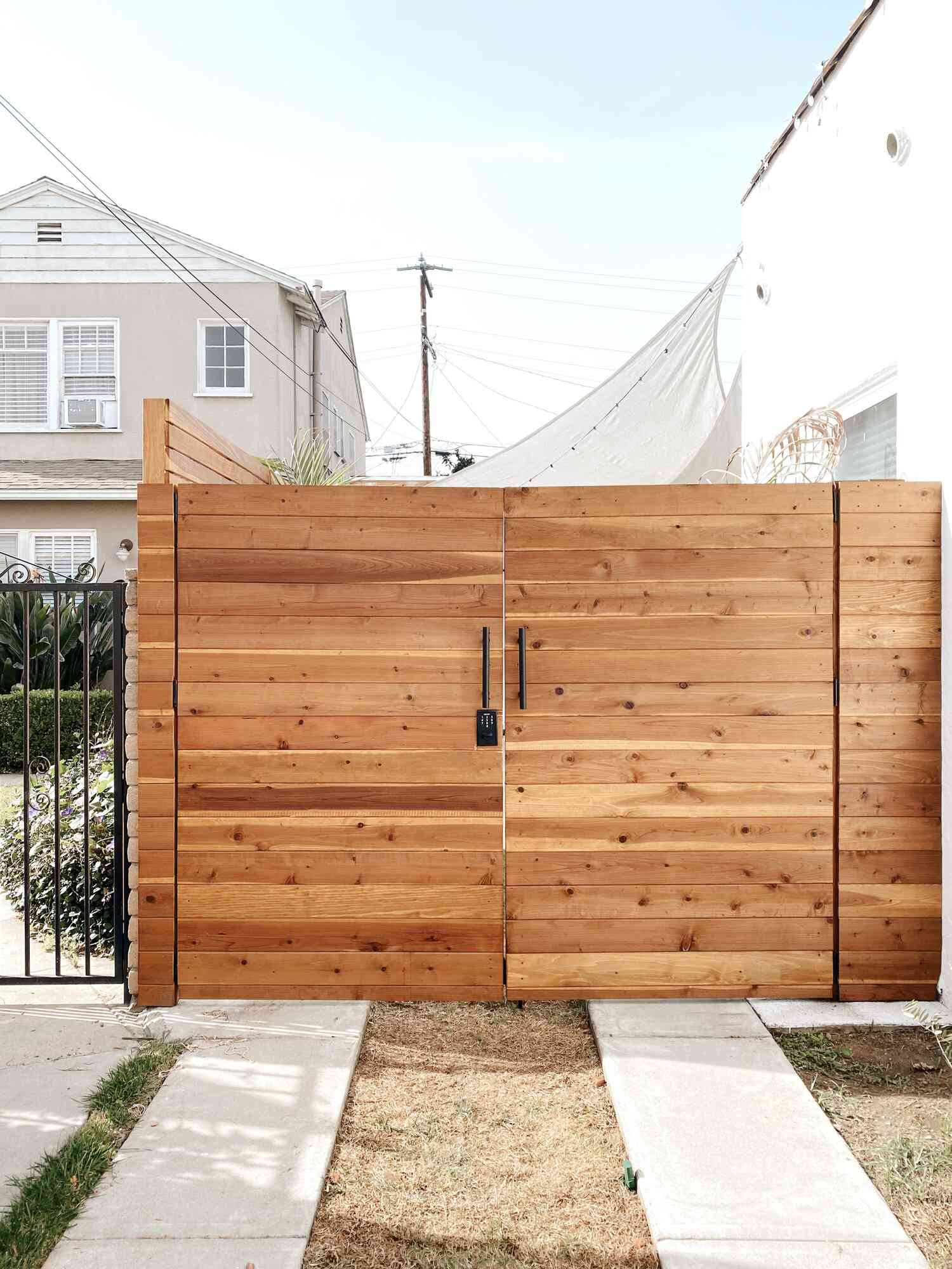 diy wooden driveway gate