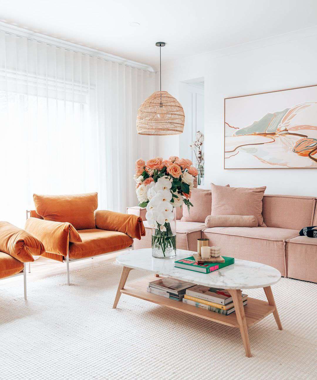 sheer curtains in living room