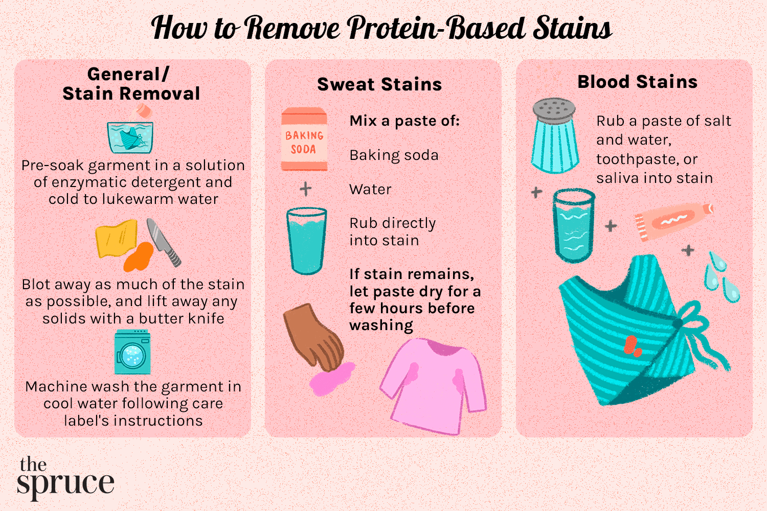 Como remover manchas de roupas à base de proteínas