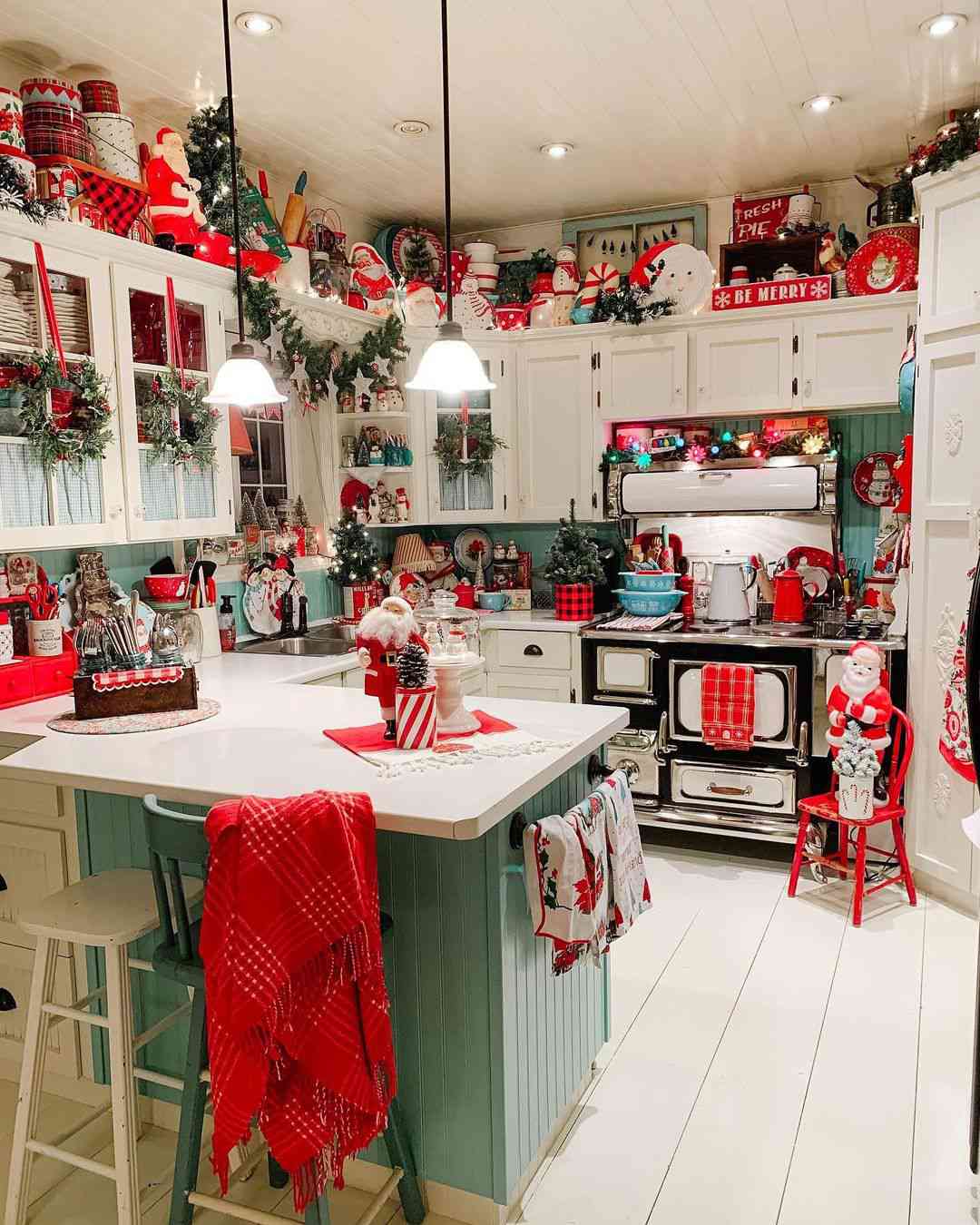 Vintage Christmas Maximalist Kitchen