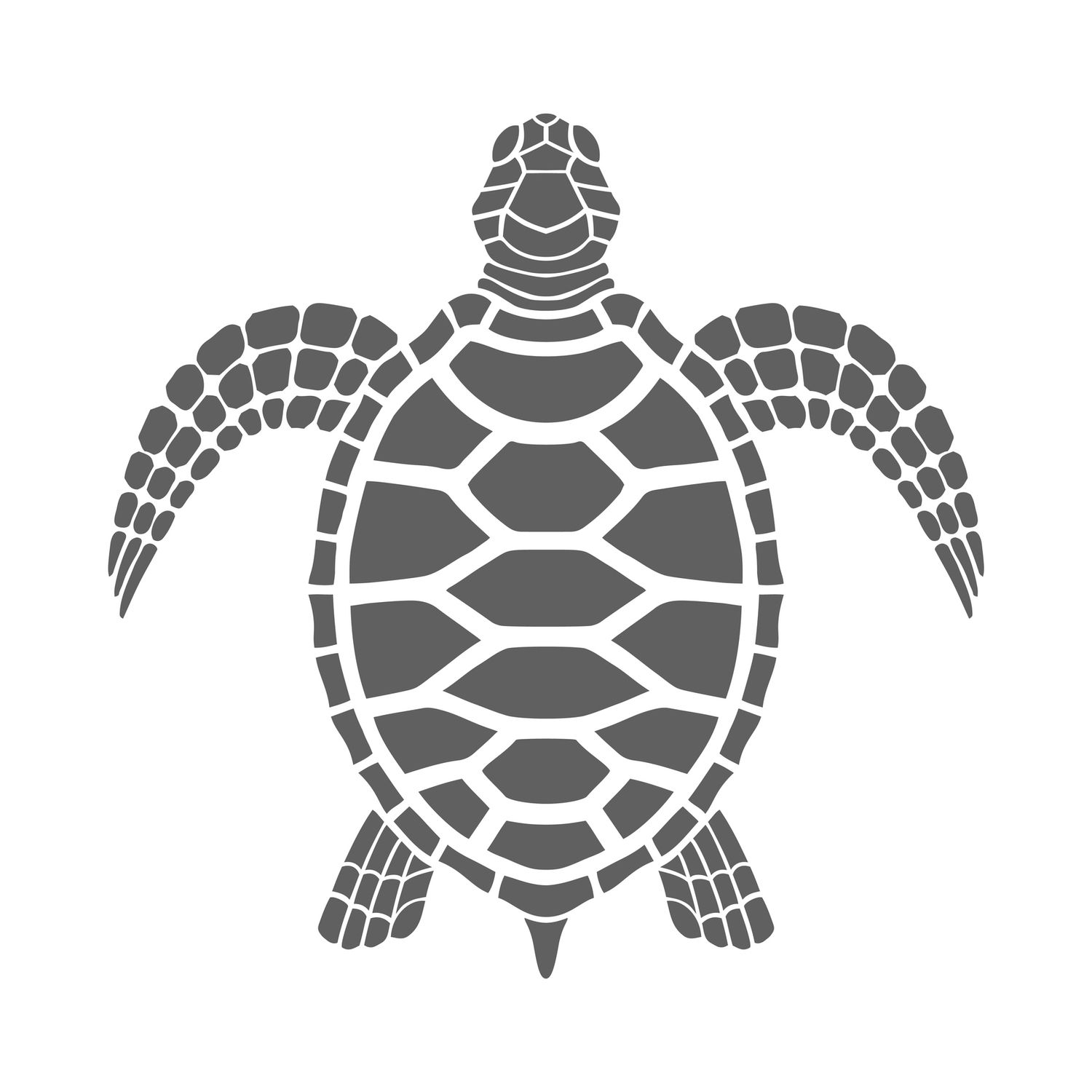 Ícone da tartaruga marinha. Símbolo cinza isolado sobre fundo branco.