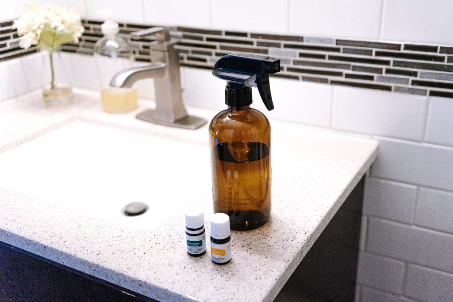 castile soap spray in the bathroom