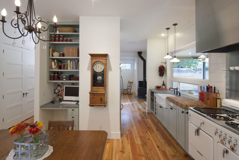 butcher block and soapstone countertop