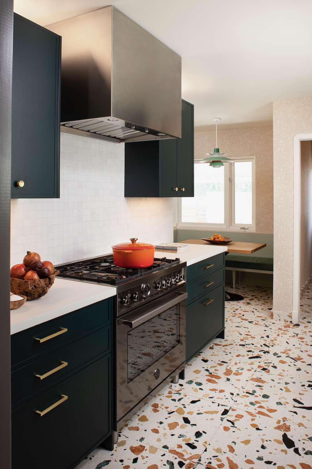 midcentury modern terrazzo kitchen floor