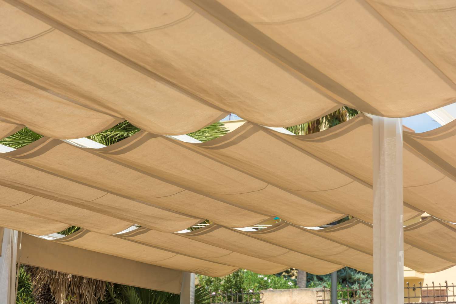 Dossel de pérgola retrátil DIY ou sombra de arame deslizante