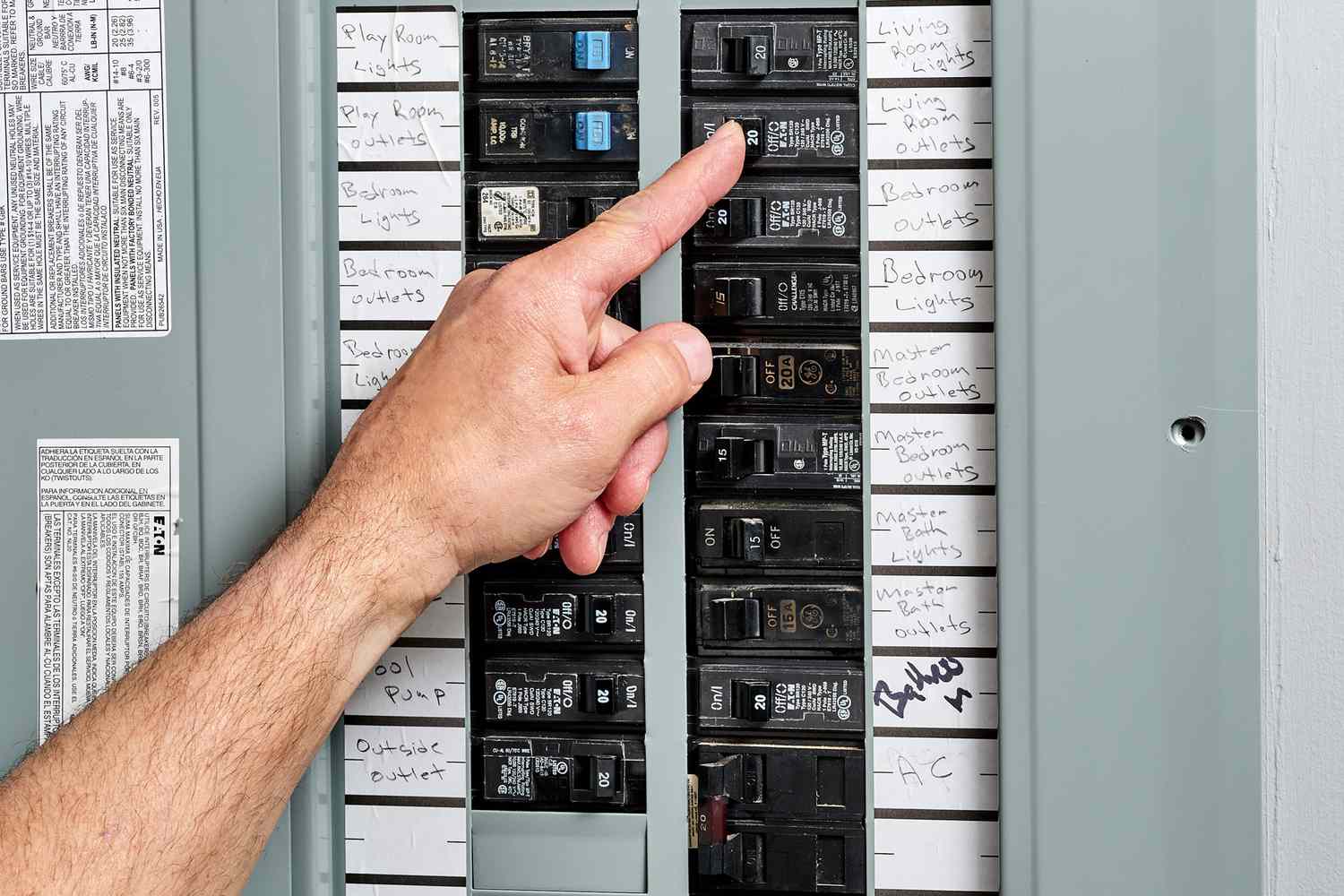 Power turned off through circuit breaker in service panel