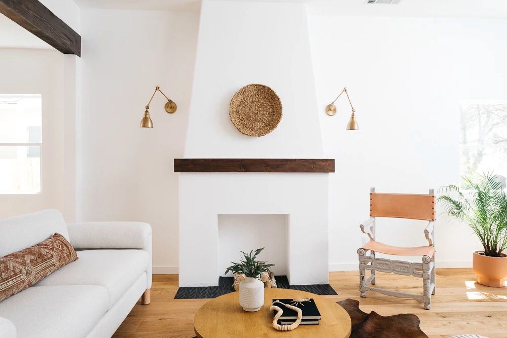 sala de estar boho minimalista