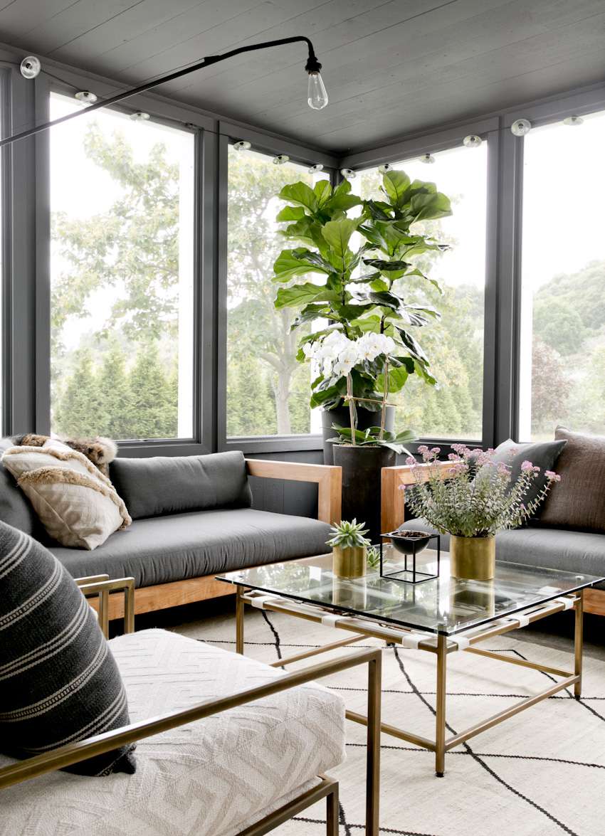 Charcoal gray family room