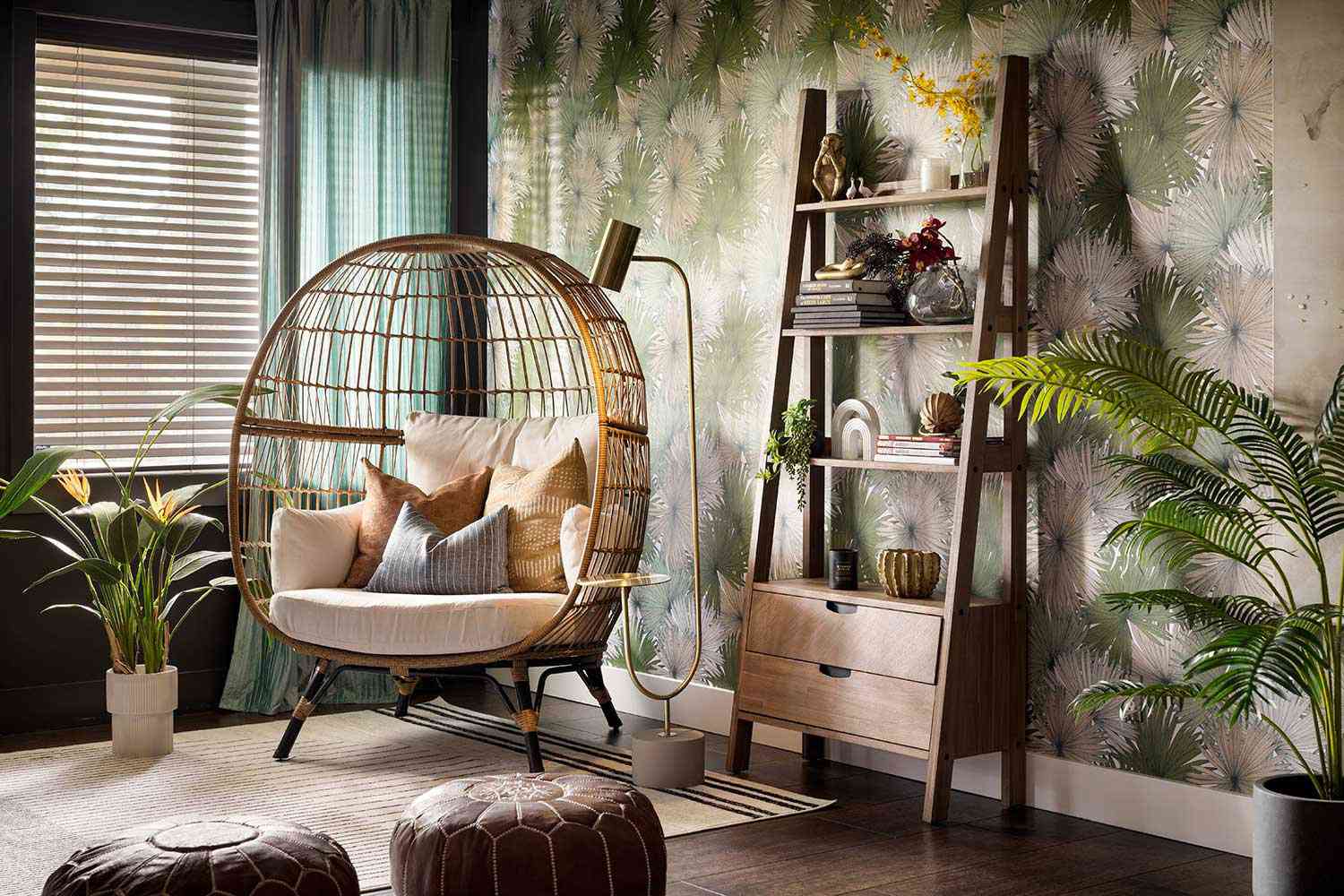 boho style wallpaper and room