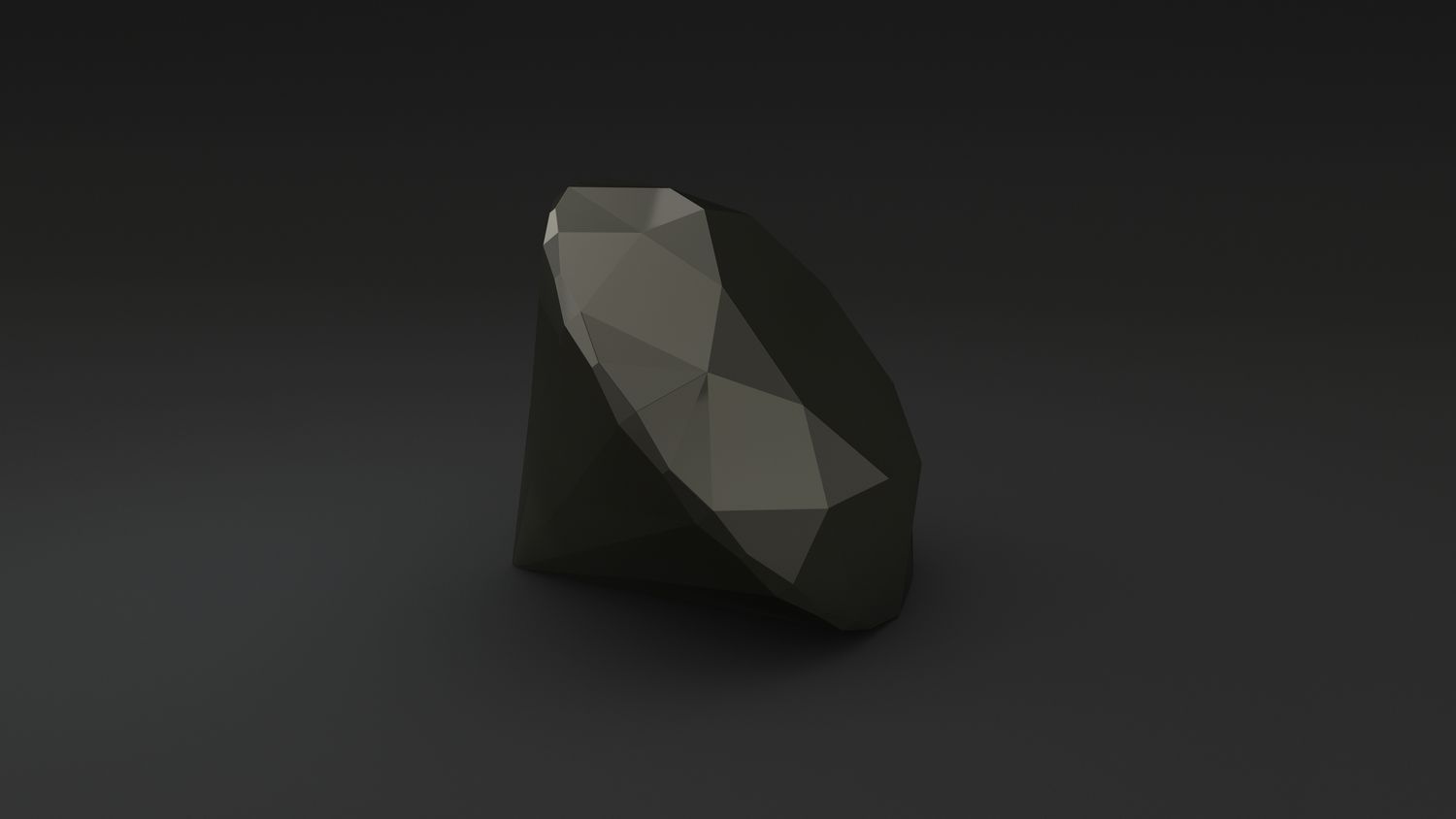 schwarzer Diamant für Schmuck auf dunklem Hintergrund.