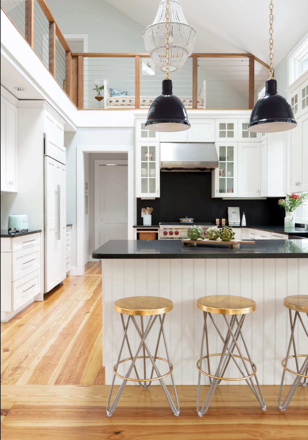 vintage inspired modern white kitchen