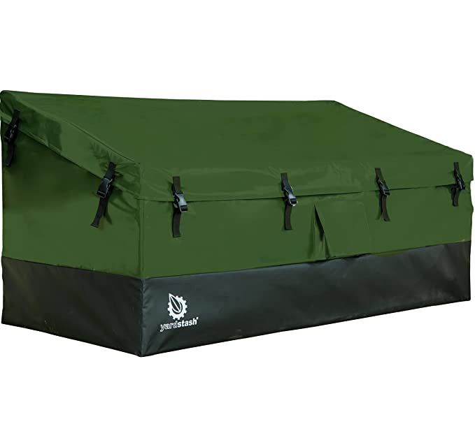 Uma bolsa de armazenamento verde e preta