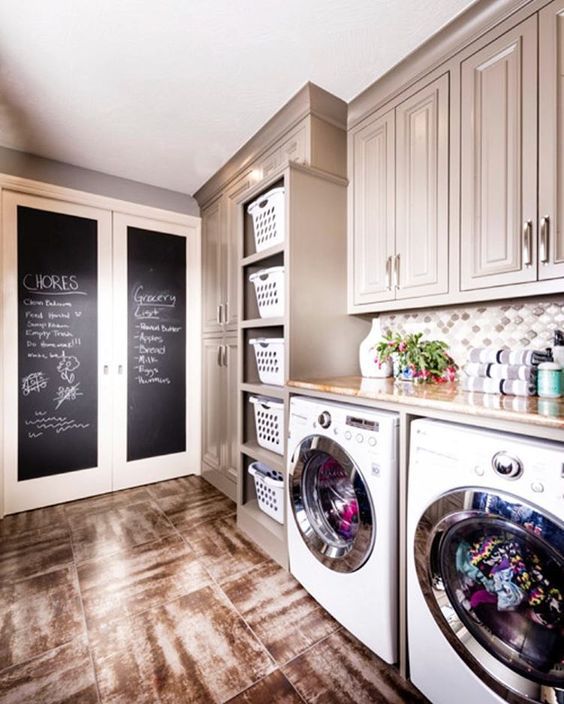 blackboard in laundry room