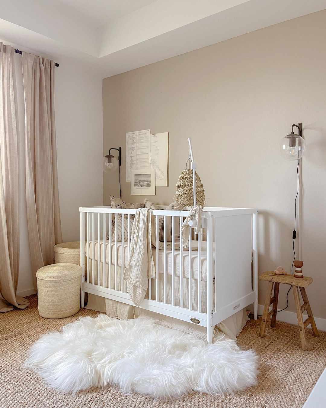 Scandi and beige baby nursery