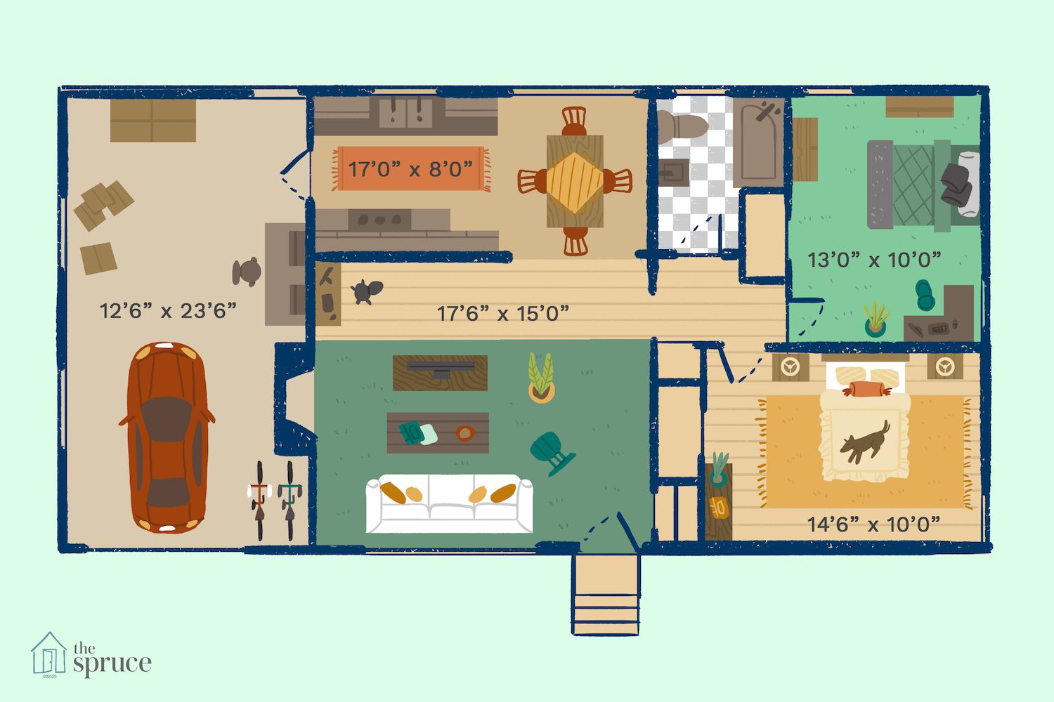 small house plan illustration