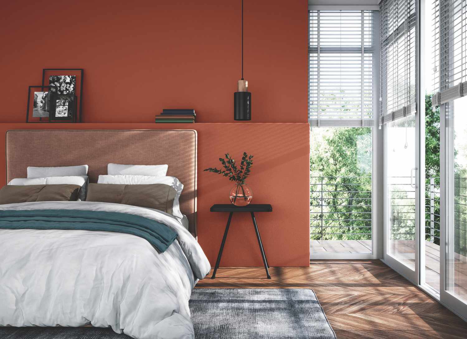 Dormitorio pintado en cobre antiguo por PPG