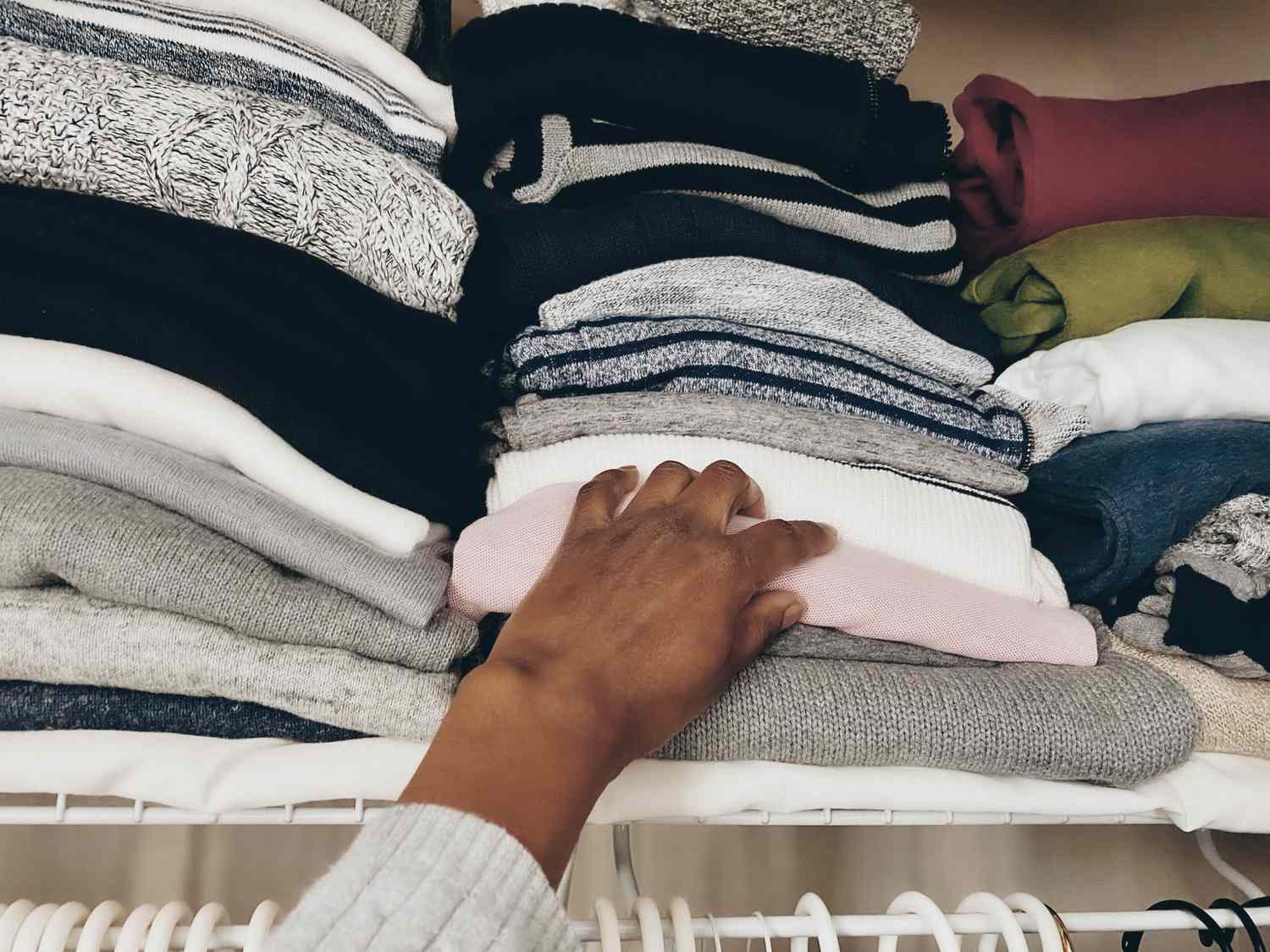 Organized closet shelf