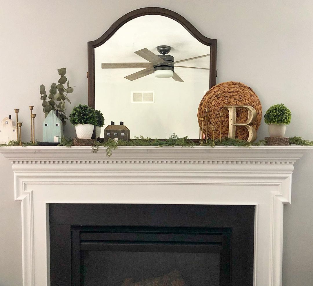 monogrammed mantel decor