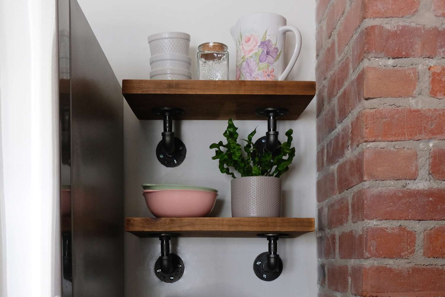 DIY pipe shelves