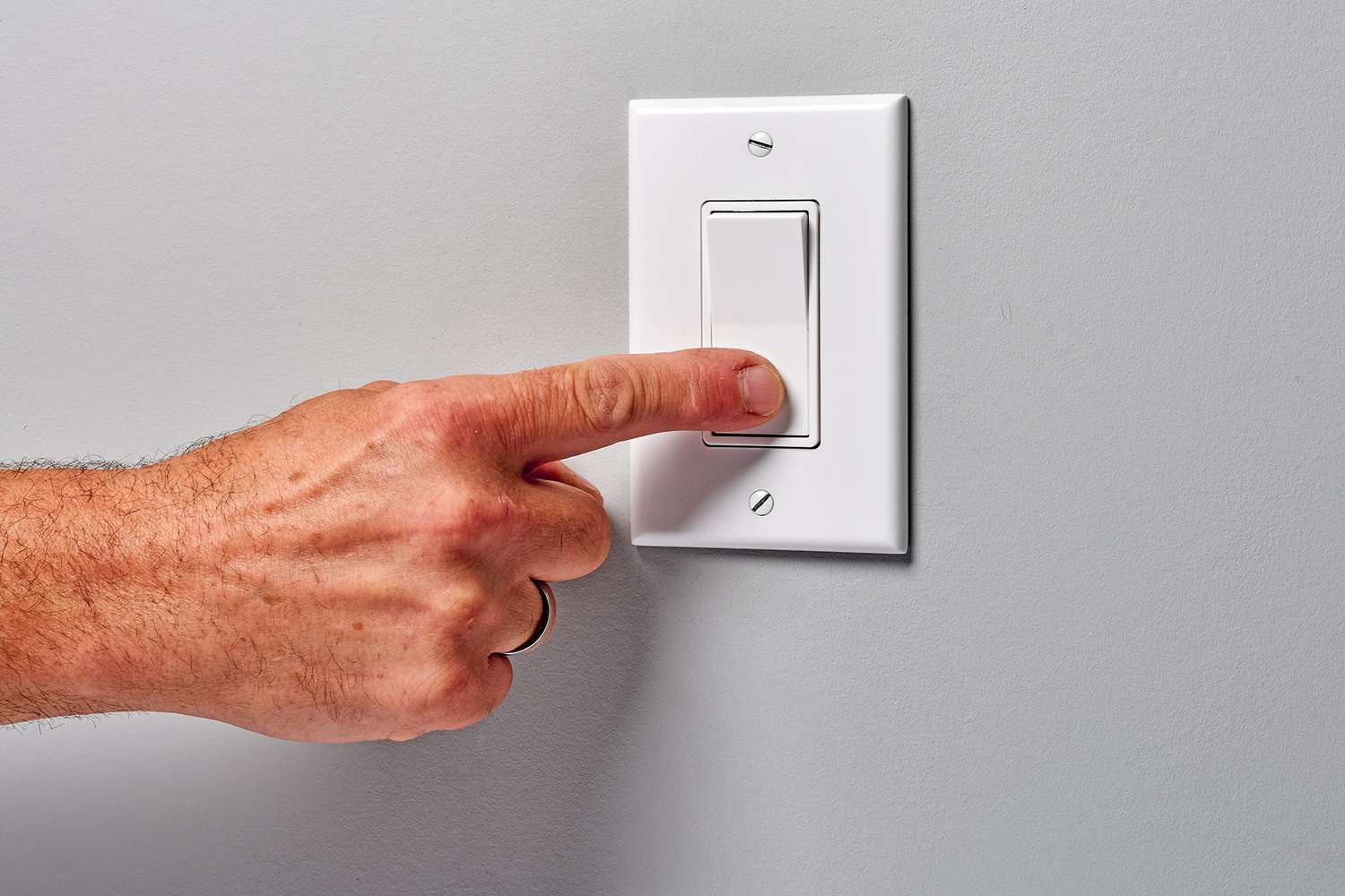 Light switch pressed and turned off