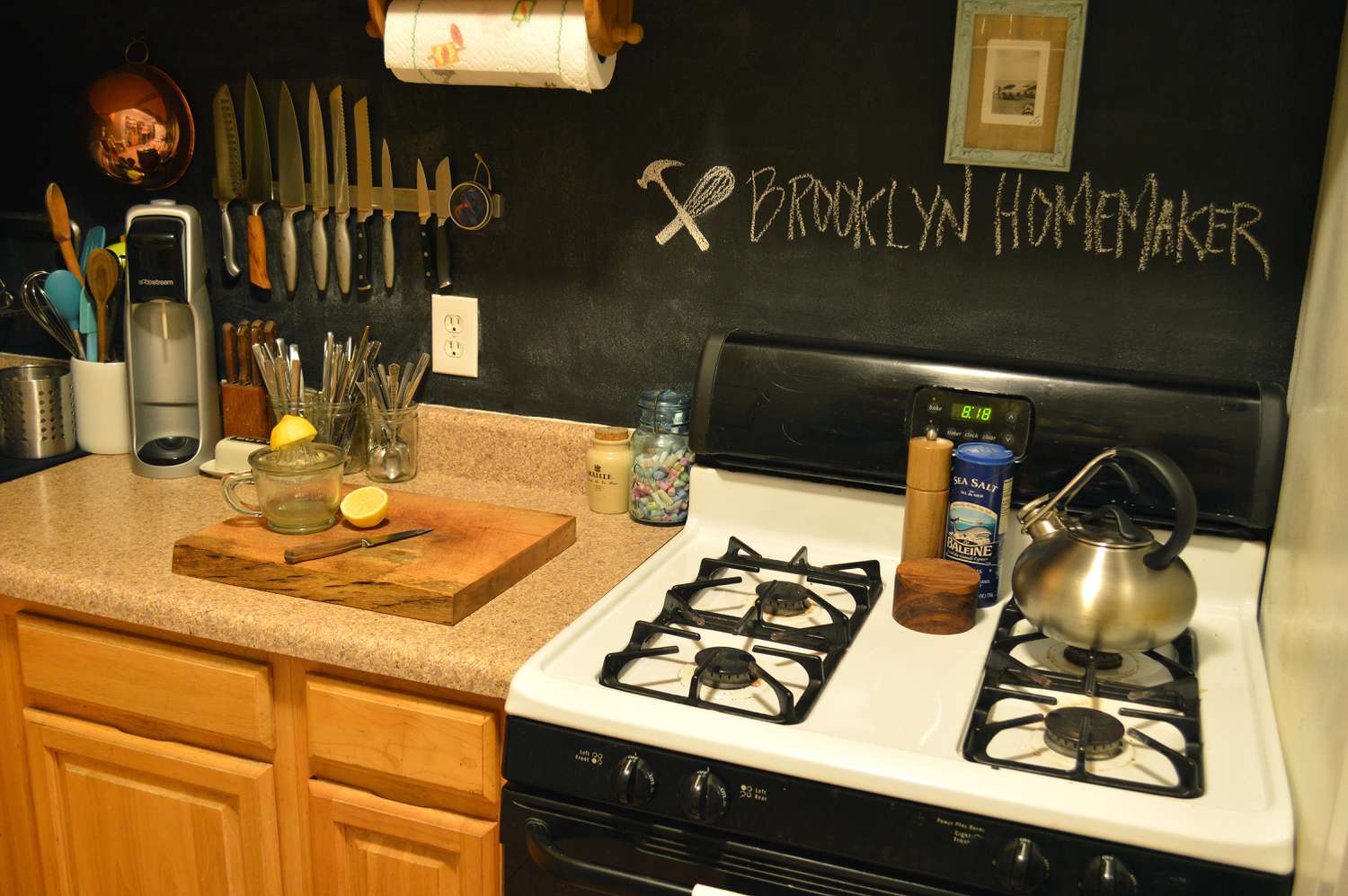 Küchenrückwand mit Kreidetafelfarbe