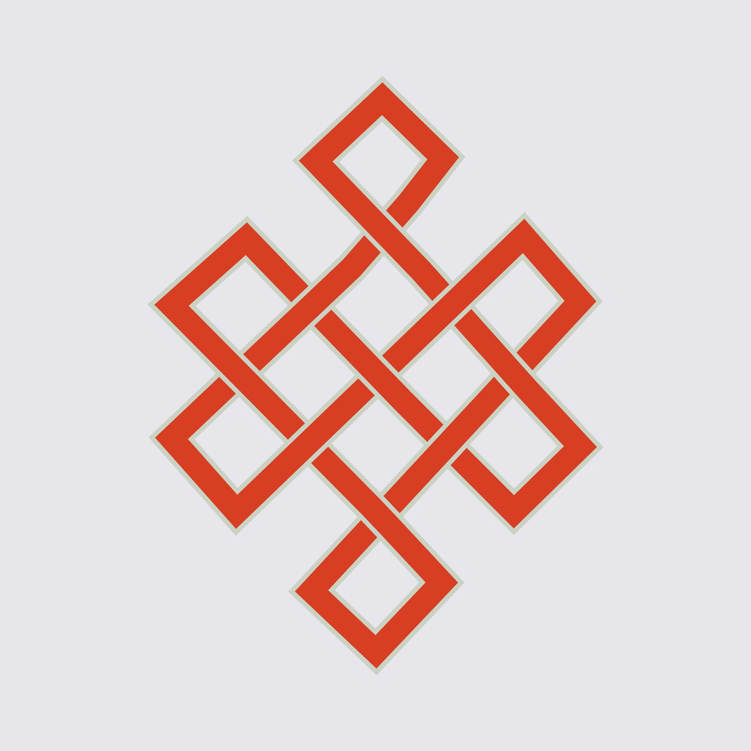 Glorious Eternal Knot or Endless Knot in red
