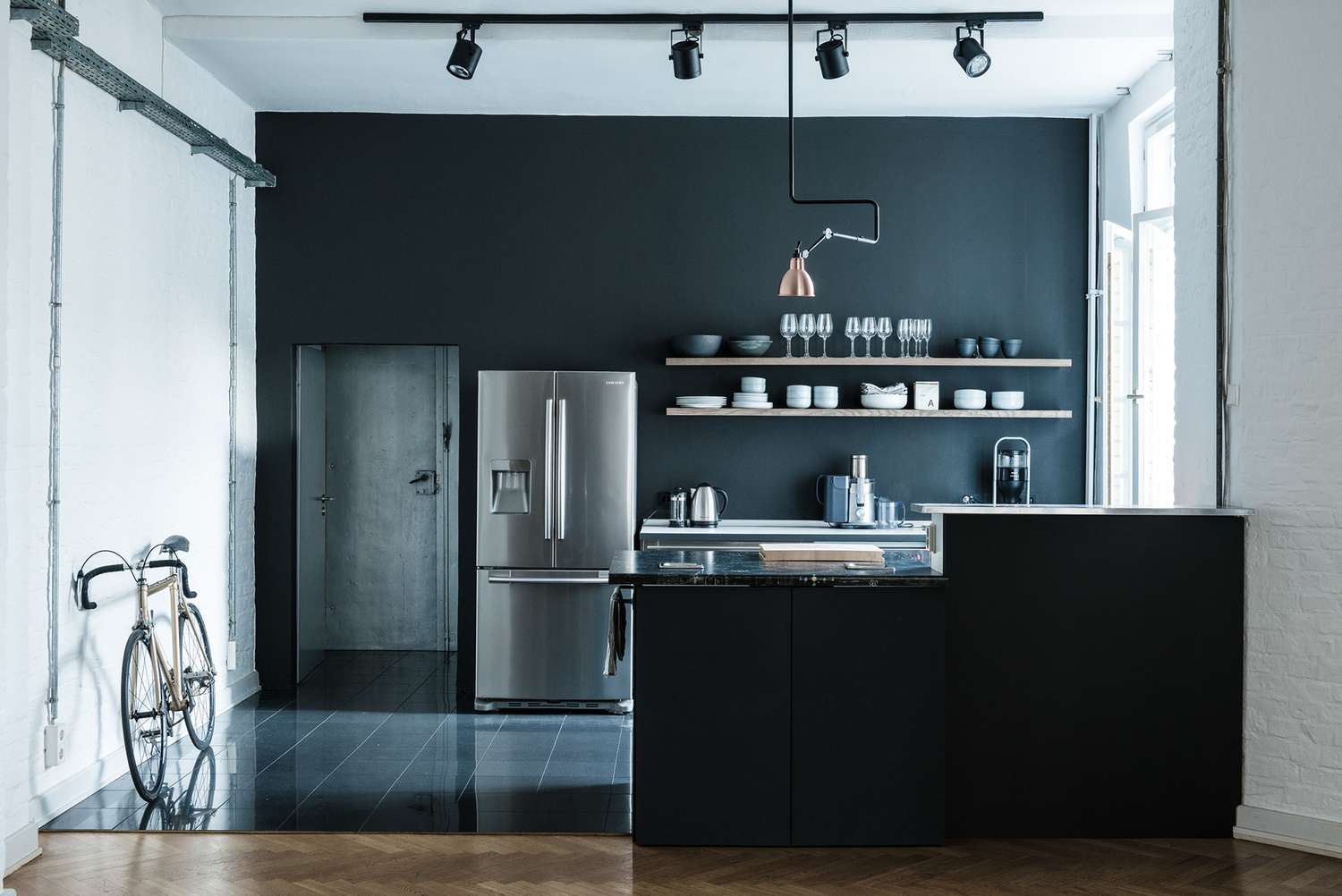 Dark gray kitchen