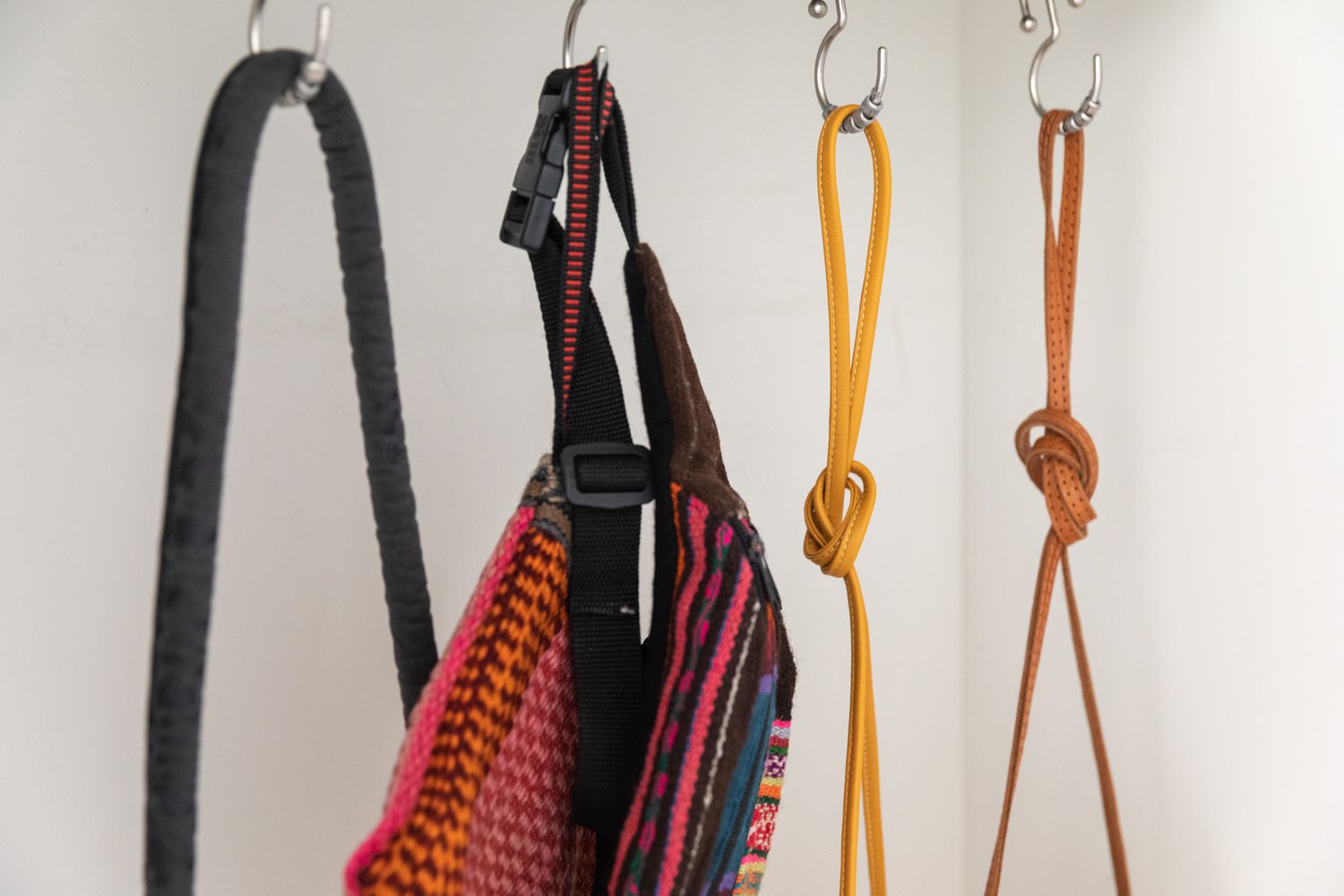 using shower curtain rings to hang handbags