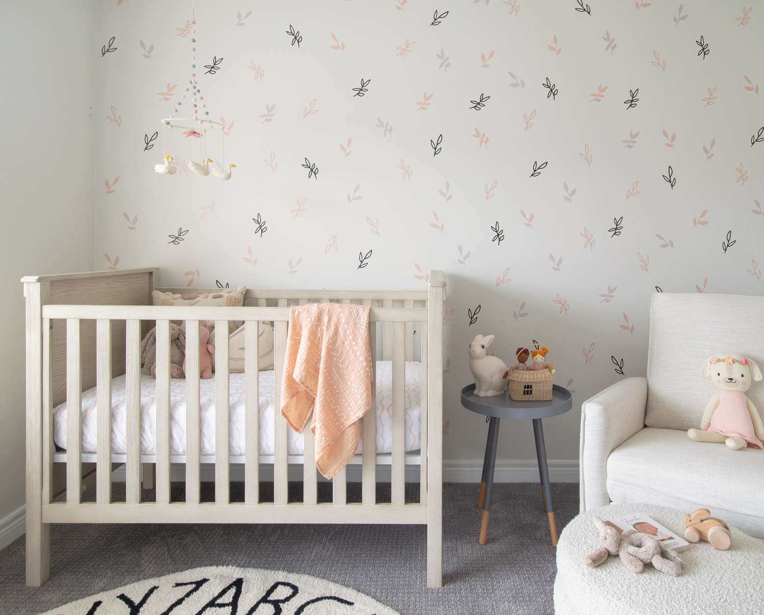 pink and gray nursery