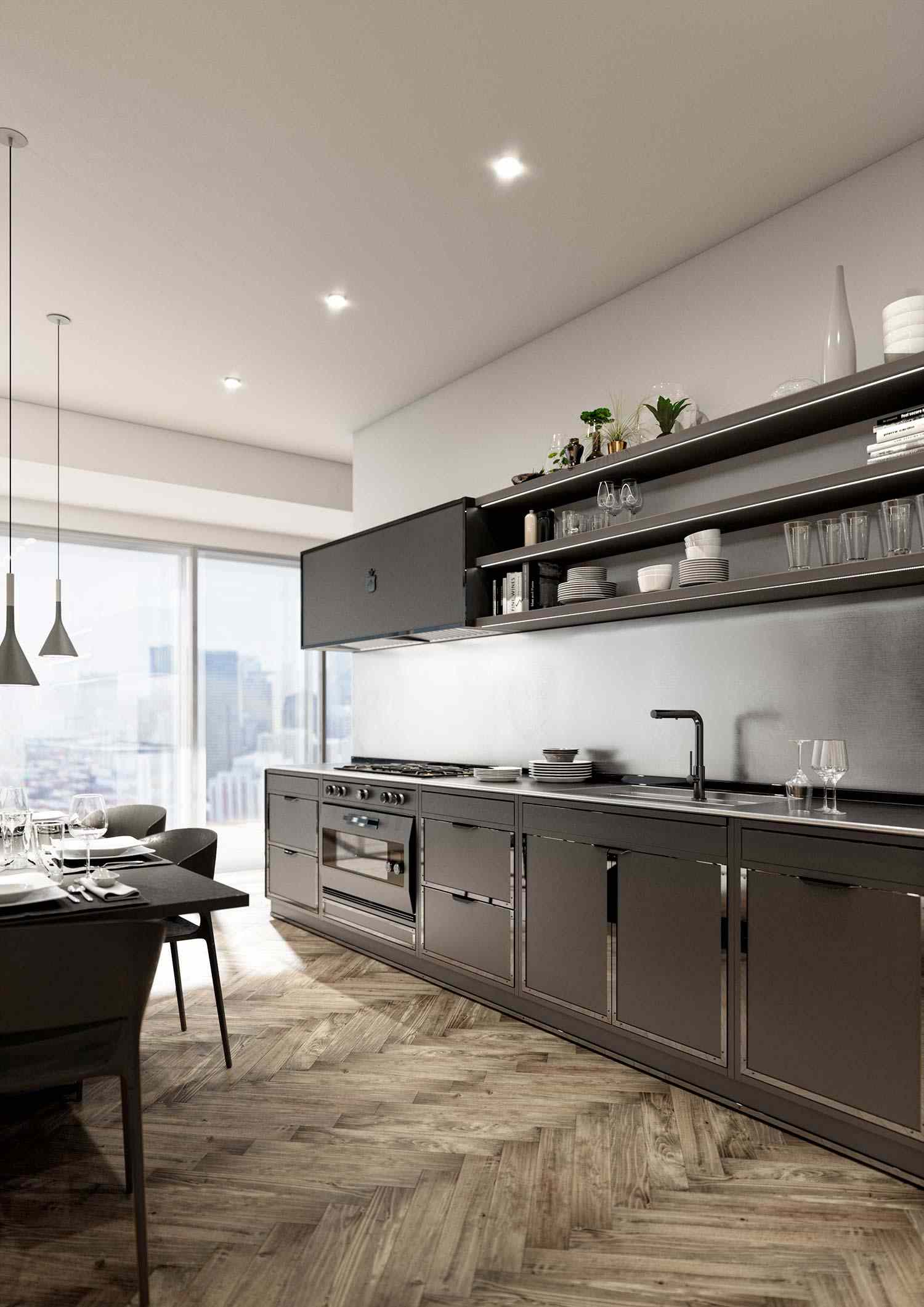 cocina gris