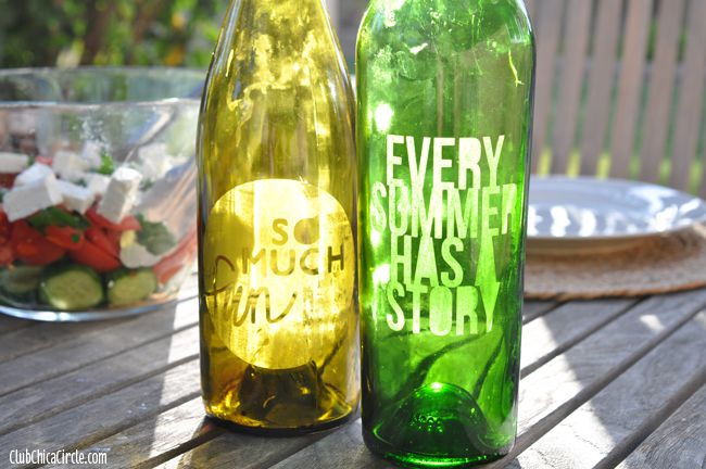 Etched wine bottles