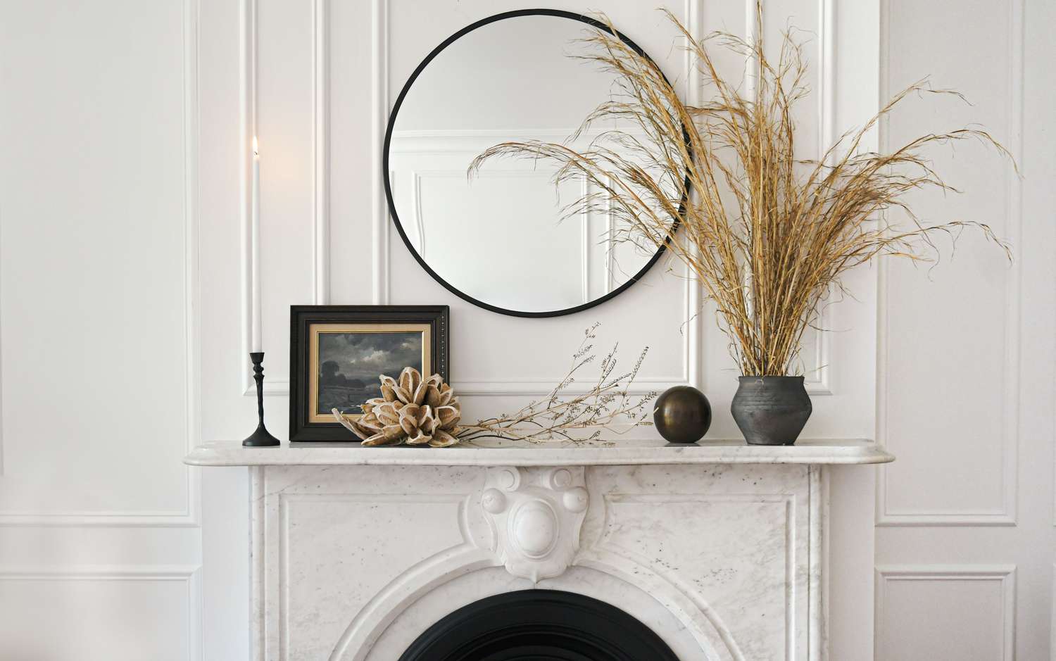 mantel with mirror