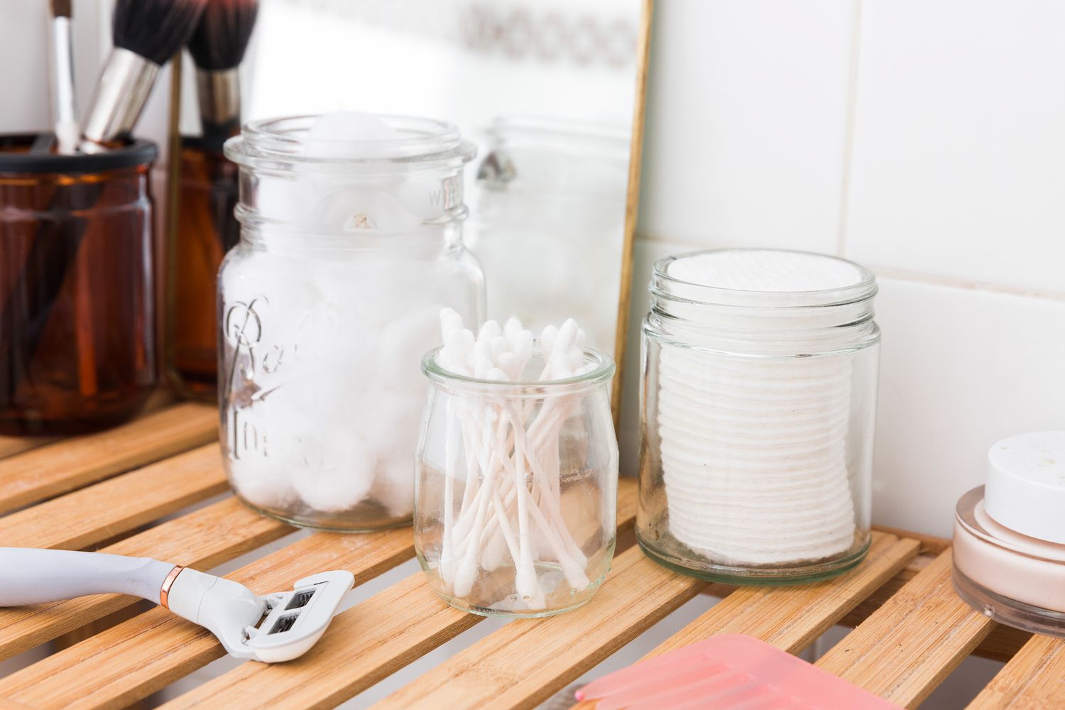 using jars to store toiletries