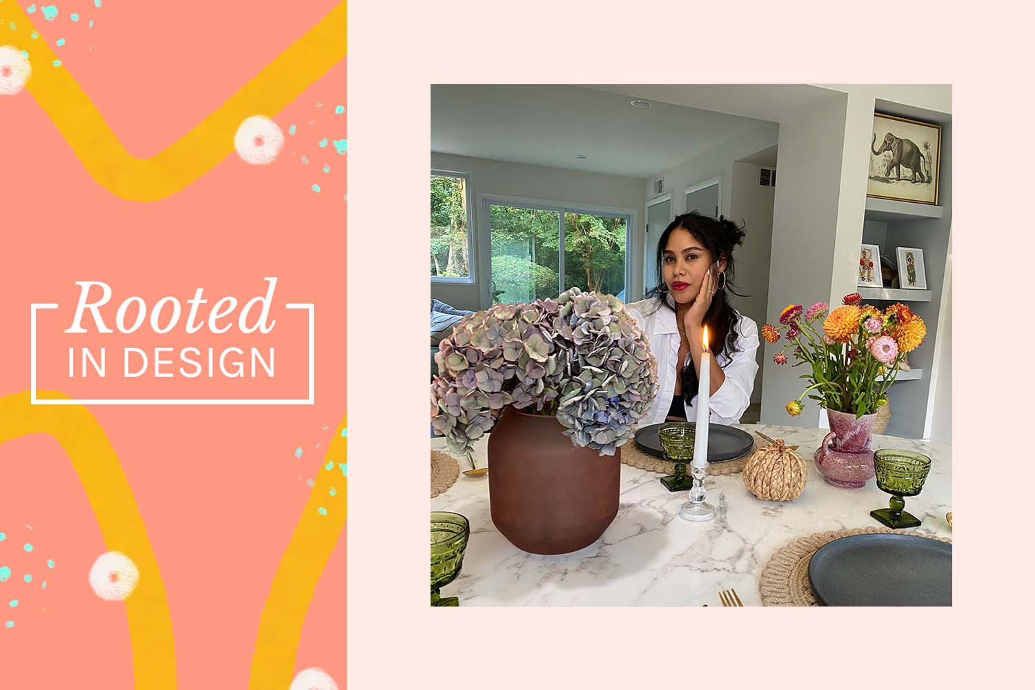 sharlene yaqui em sua casa para a Rooted in Design