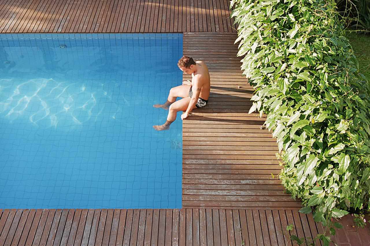 Man in saltwater pool