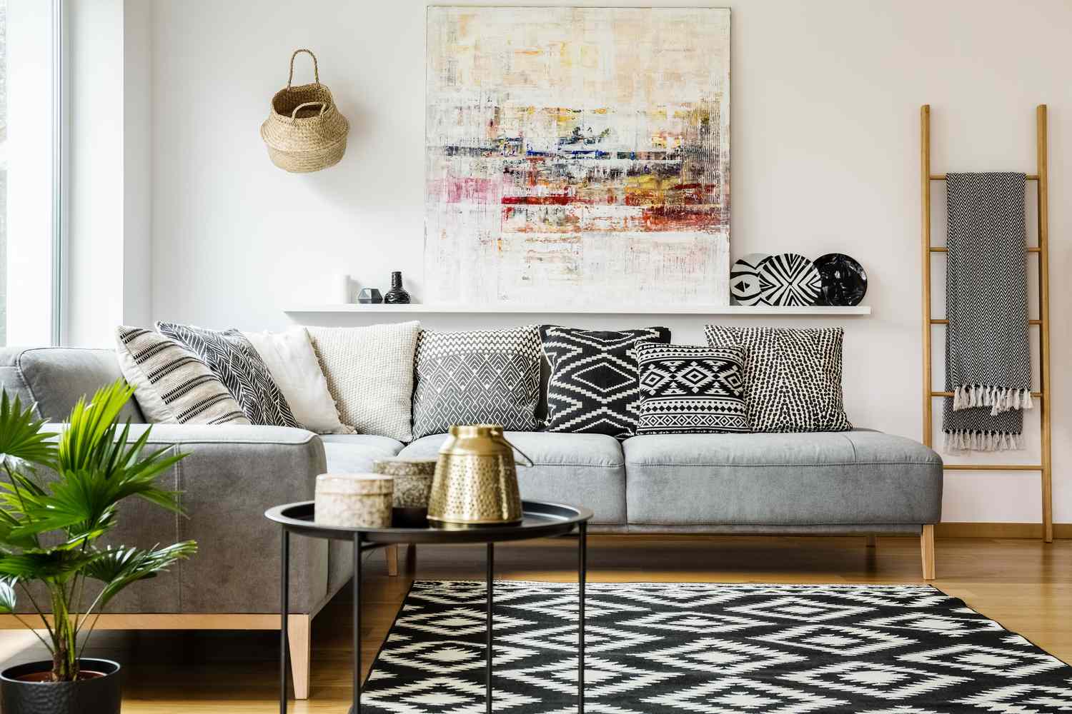A boho style living room