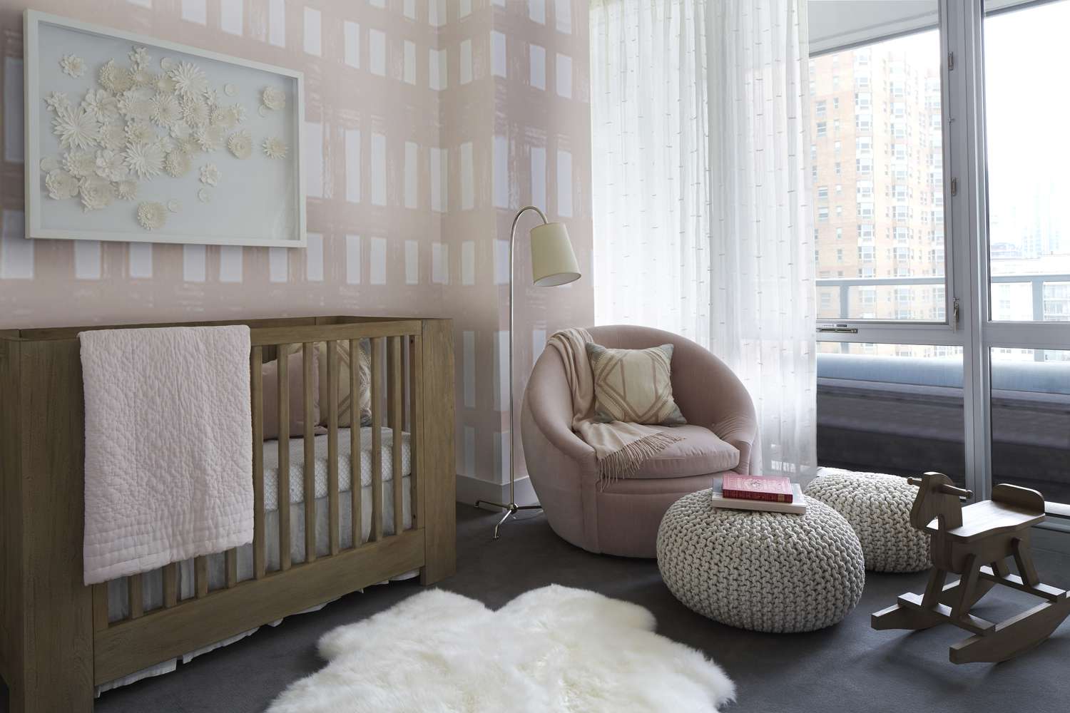 pink and gray nursery