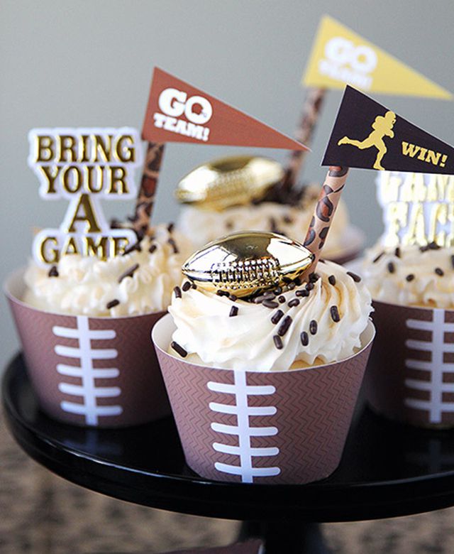 DIY Printable Football Cupcake Wrappers