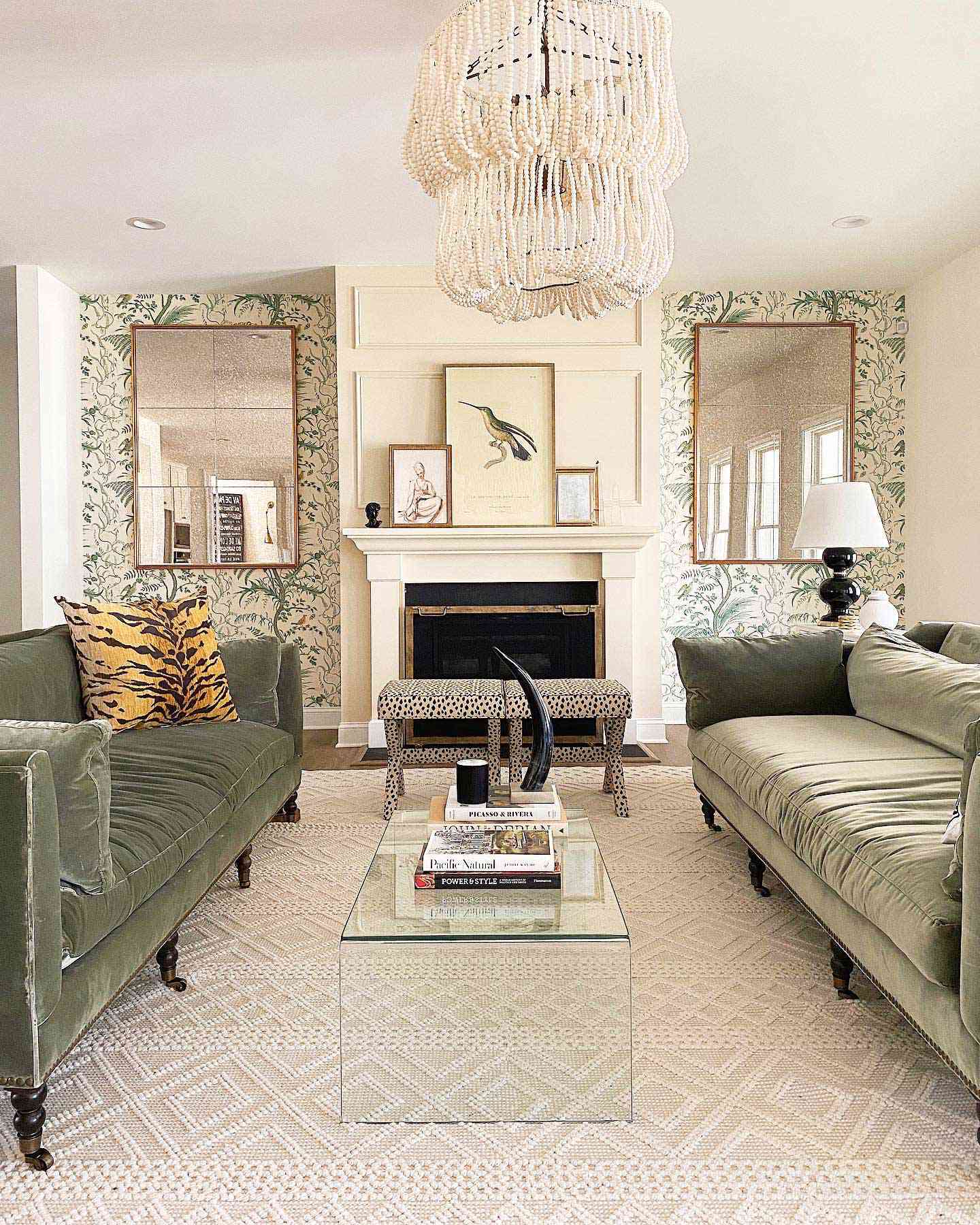 Animal Prints Green Sofa Living