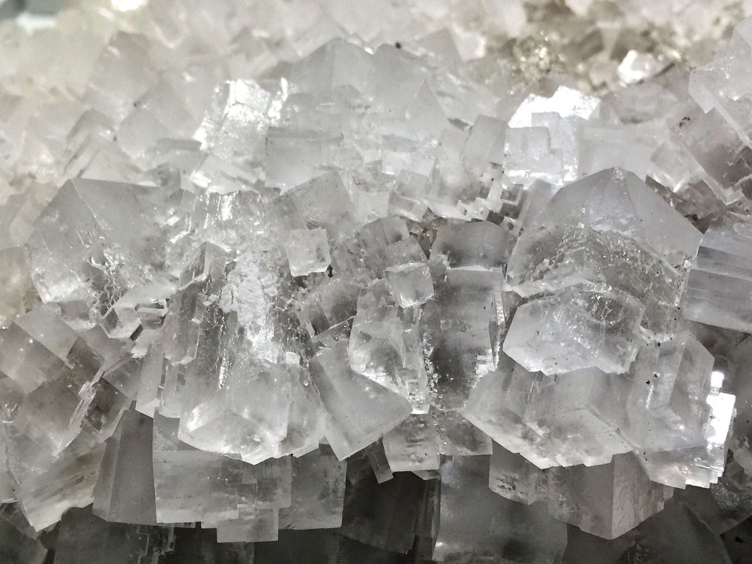 close up of rock salt crystals