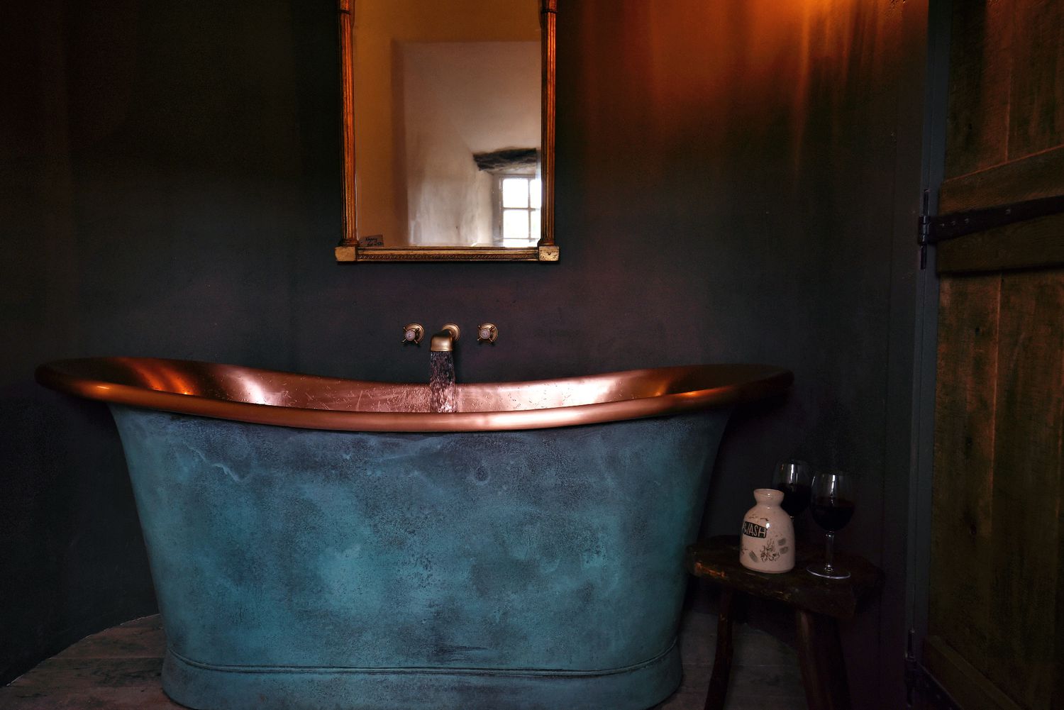 Copper tub in castle
