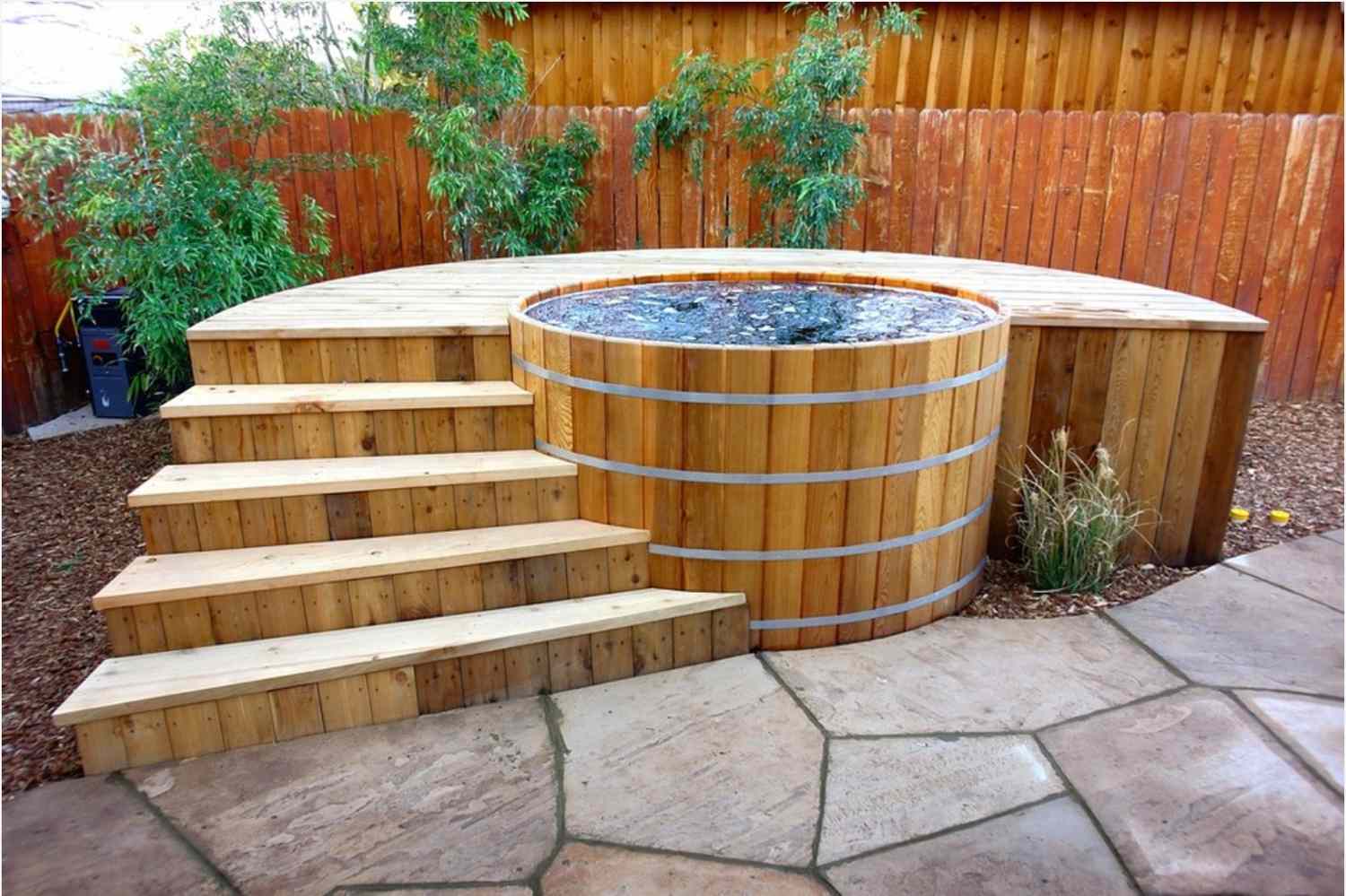 wood barrel hot tub design