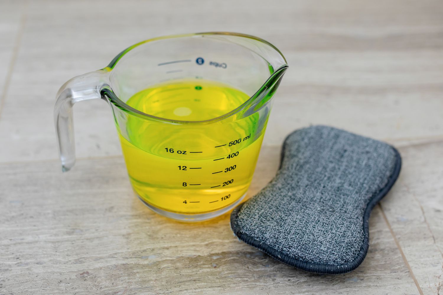 measuring cup of ammonia