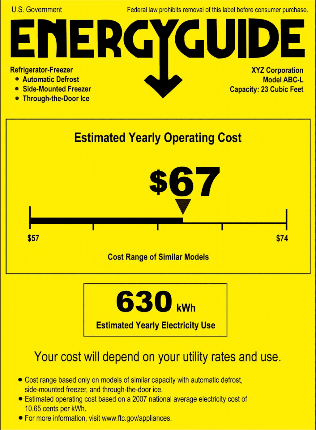 Etiqueta EnergyGuide