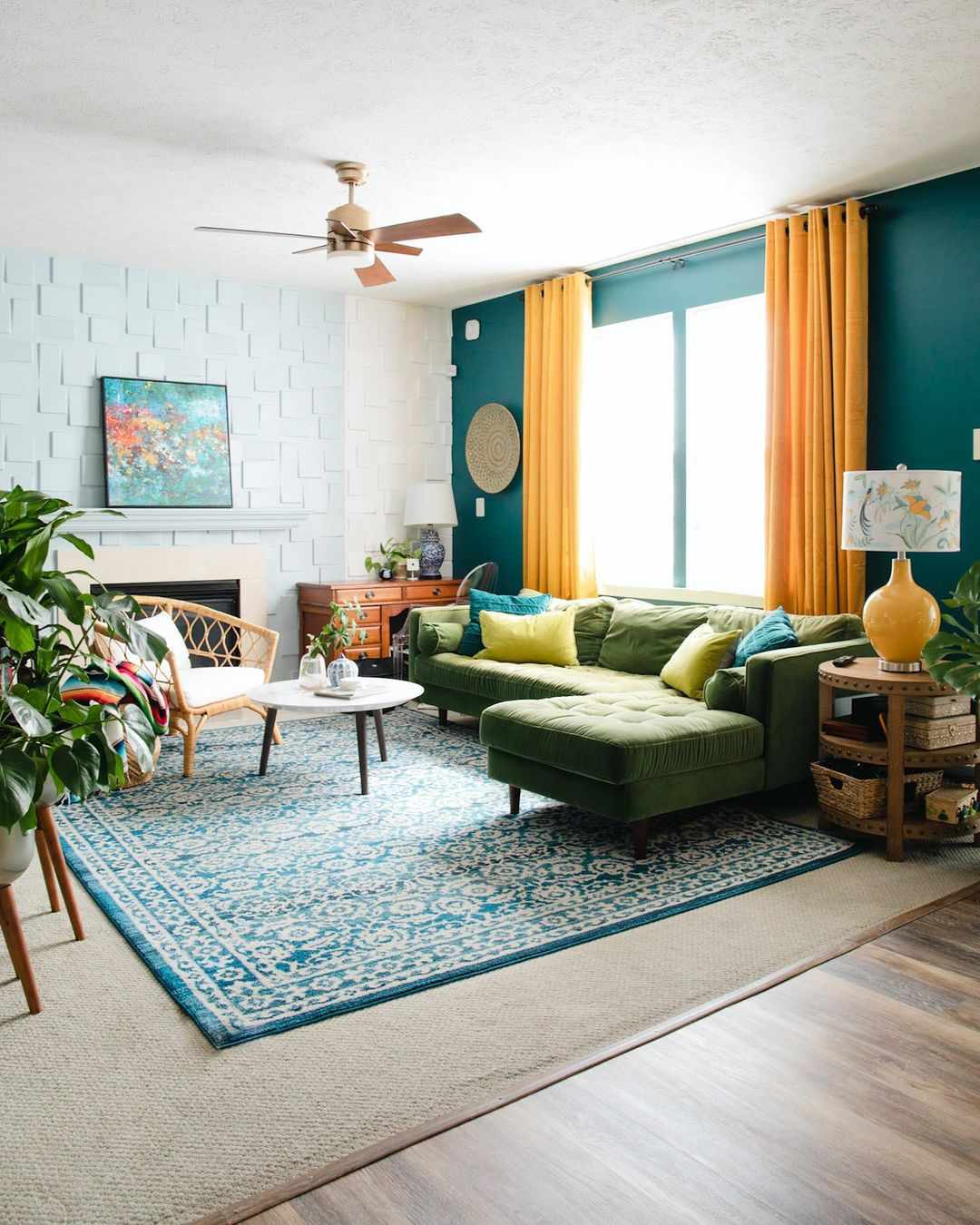 Teal living room