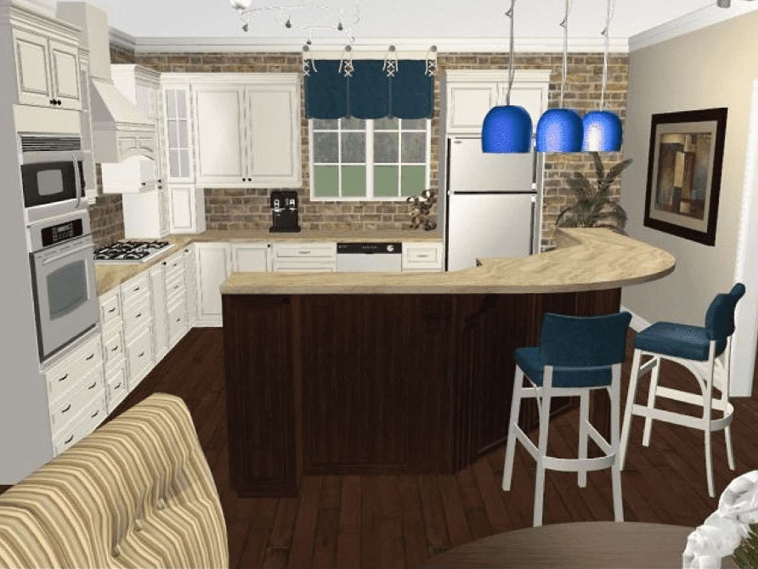 Captura de tela de uma cozinha projetada em 3Dream