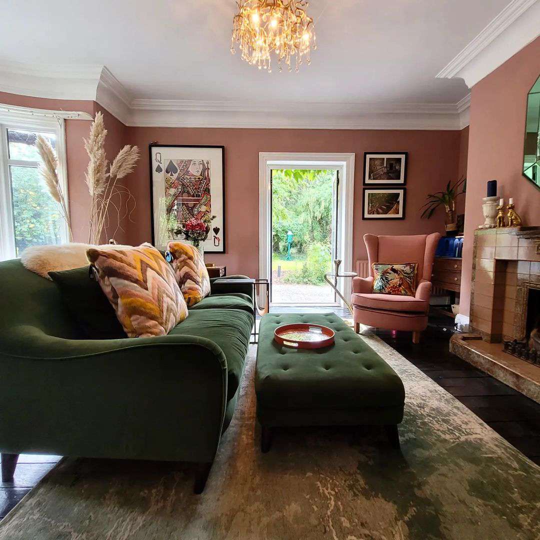Klassisch elegantes grünes Sofa Wohnzimmer