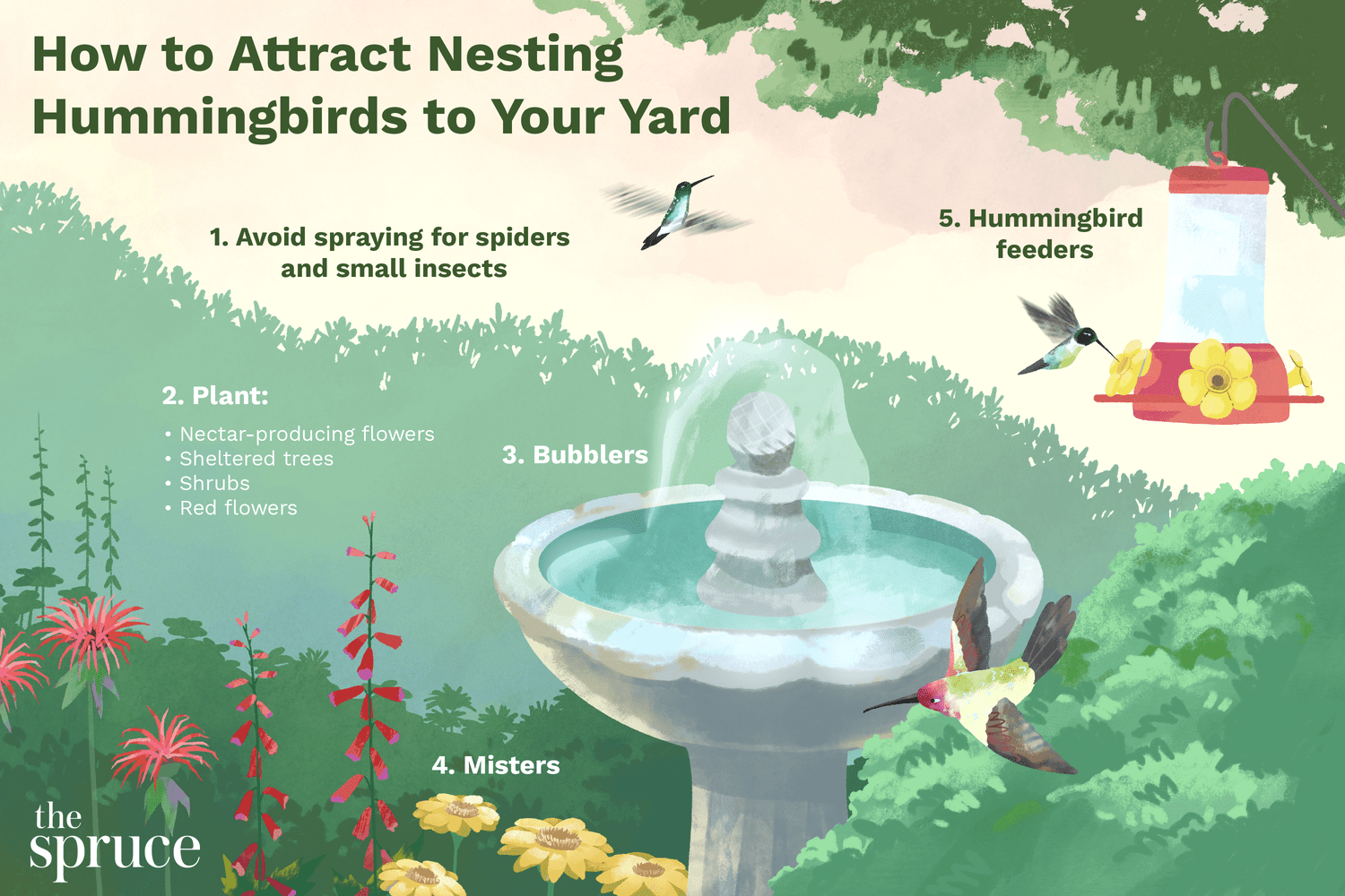 Tipps zum Anbringen von Kolibri-Nestern im Garten